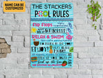 Load image into Gallery viewer, Pool Rules Sign, Personalized Swimming Pool Sign, Poolside Sign, Summer Art Custom Gift, Swimming Pool Decor, Pool Area Hanging Decor
