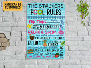 Pool Rules Sign, Personalized Swimming Pool Sign, Poolside Sign, Summer Art Custom Gift, Swimming Pool Decor, Pool Area Hanging Decor