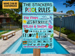 Load image into Gallery viewer, Pool Rules Sign, Personalized Swimming Pool Sign, Poolside Sign, Summer Art Custom Gift, Swimming Pool Decor, Pool Area Hanging Decor
