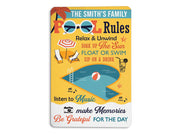Personalized Family Pool Rules Sign, Swimming Pool Sign, Pool Metal Sign, for Swimmers