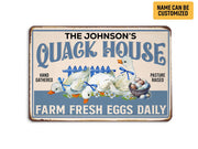 Personalized Quack House Metal Sign Custom Duck Farm Sign Duck Sign Farmer Gift
