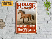 Personalized Horse Ranch Metal Sign Custom Horse Farm Sign Life Is Better Horse Sign Gift for Ranch Owner Farmer