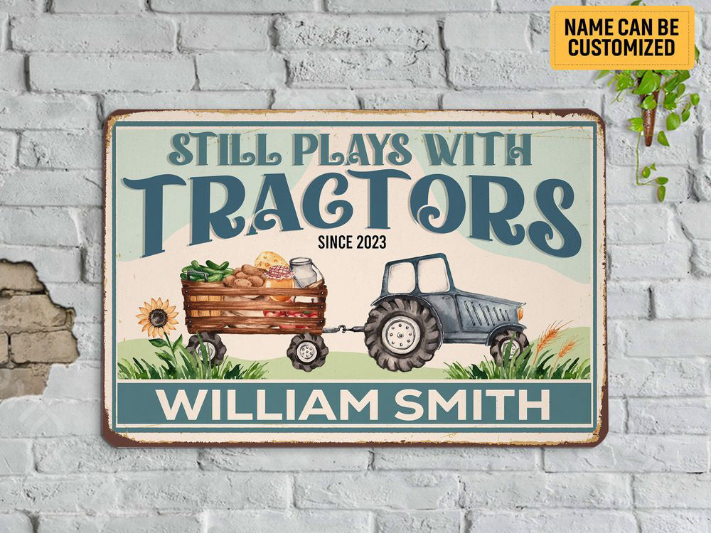 Personalized Tractor Barn Metal Sign Farmhouse Sign Farm Sign Custom Gift For Farmer