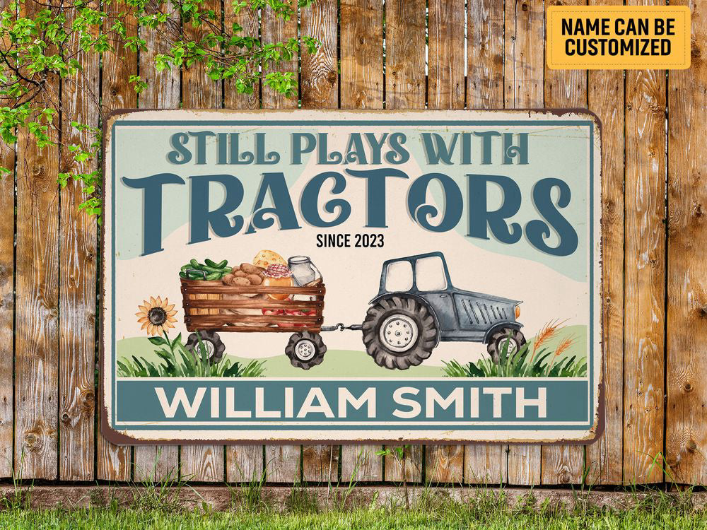Personalized Tractor Barn Metal Sign Farmhouse Sign Farm Sign Custom Gift For Farmer