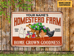 Load image into Gallery viewer, Personalized Homestead Farm Metal Sign Chicken Garden Sign Farmhouse Sign Farm Sign Custom Gift For Farmer
