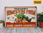 Load image into Gallery viewer, Personalized Homestead Farm Metal Sign Chicken Garden Sign Farmhouse Sign Farm Sign Custom Gift For Farmer
