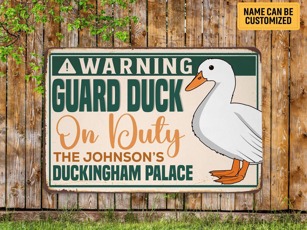 Personalized Warning Guard Duck House Metal Sign Custom Quack House Sign Duck Sign Duck Farm Sign Farmer Gift