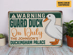 Load image into Gallery viewer, Personalized Warning Guard Duck House Metal Sign Custom Quack House Sign Duck Sign Duck Farm Sign Farmer Gift
