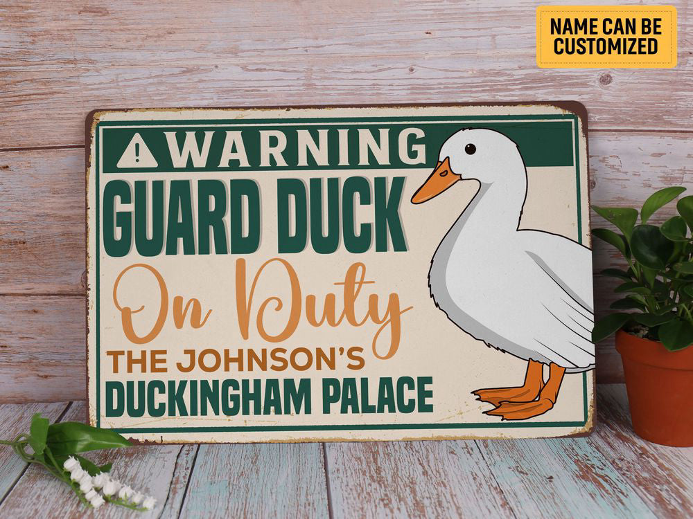 Personalized Warning Guard Duck House Metal Sign Custom Quack House Sign Duck Sign Duck Farm Sign Farmer Gift