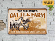 Personalized Family Name Cattle Farm Metal Sign Custom Farm Sign Farmhouse Sign Gift For Farmer