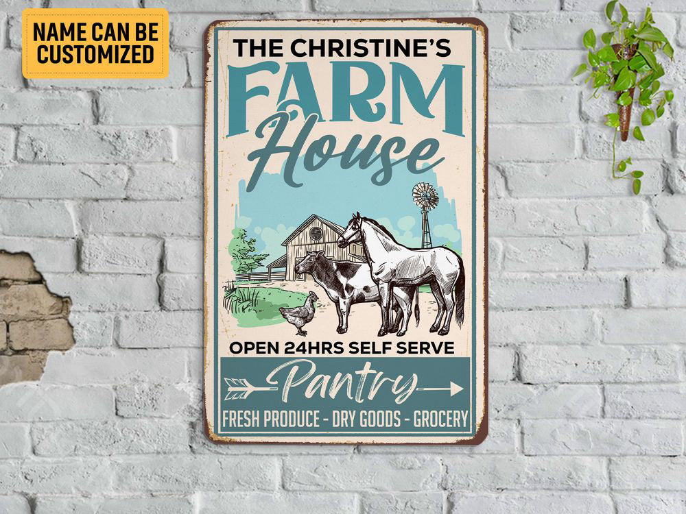Personalized Farmhouse Pantry Metal Sign Vintage Farm Sign Pantry Sign Farm Life Gift for Farmers