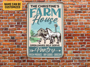 Personalized Farmhouse Pantry Metal Sign Vintage Farm Sign Pantry Sign Farm Life Gift for Farmers