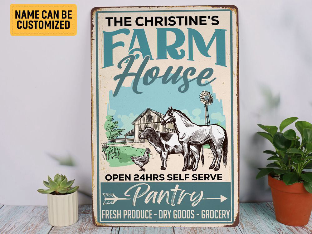 Personalized Farmhouse Pantry Metal Sign Vintage Farm Sign Pantry Sign Farm Life Gift for Farmers
