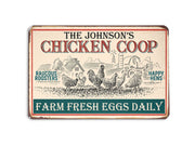 Personalized Chicken Coop Farm Sign, Farmhouse Metal Sign, Custom Gift for Farmer
