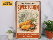 Personalized Sweetcorn Metal Sign, Corn Farm Sign, Custom Farmer Gift, Farmhouse Sign, Gift for Farmer