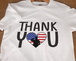 Load image into Gallery viewer, American Flag Heart Thank You T-shirt, Veteran&#39;s Day Shirt, Gift for Veteran
