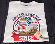 Spilling The Tea Since 1773 American Ship T-shirt USA Patriotic 4th of July Shirt for Men Women