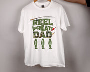 Personalized Gift for Dad Custom Kids Name Reel Great Dad T-shirt, Father's Day Gift
