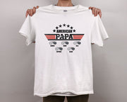Personalized Gift for Dad Custom Kids Name American Papa T-shirt Fathers Day Gift