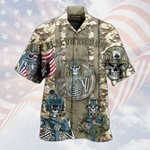 Load image into Gallery viewer, Veterans Skull Hawaiian Shirt, Army Hawaiian Shirt For Men Women
