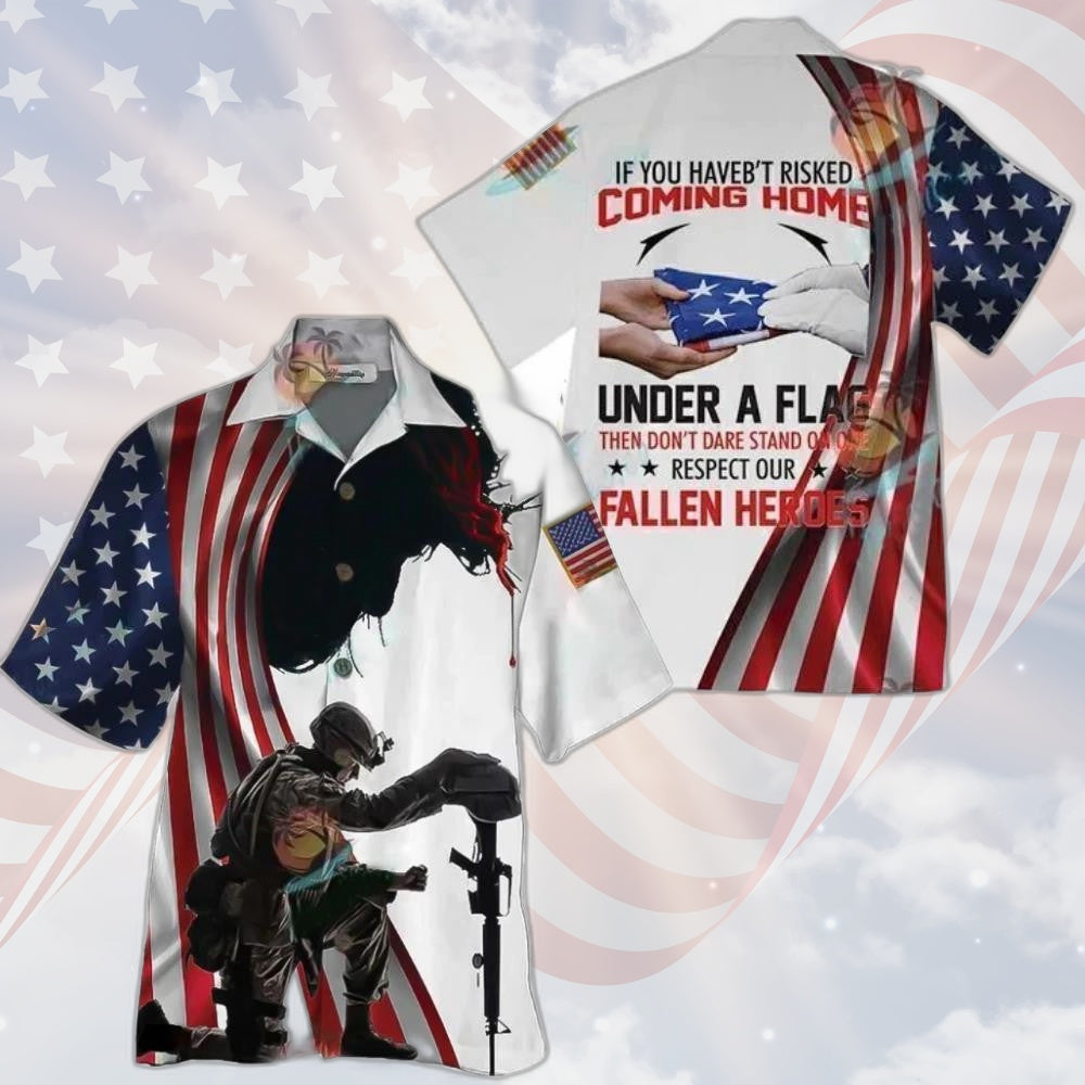 Gift For Veteran Respect Our Fallen Heroes Hawaiian Shirt For Men Women
