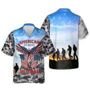 Gray Camo American By Birth Veteran By Choice Hawaiian Shirt For Men Women