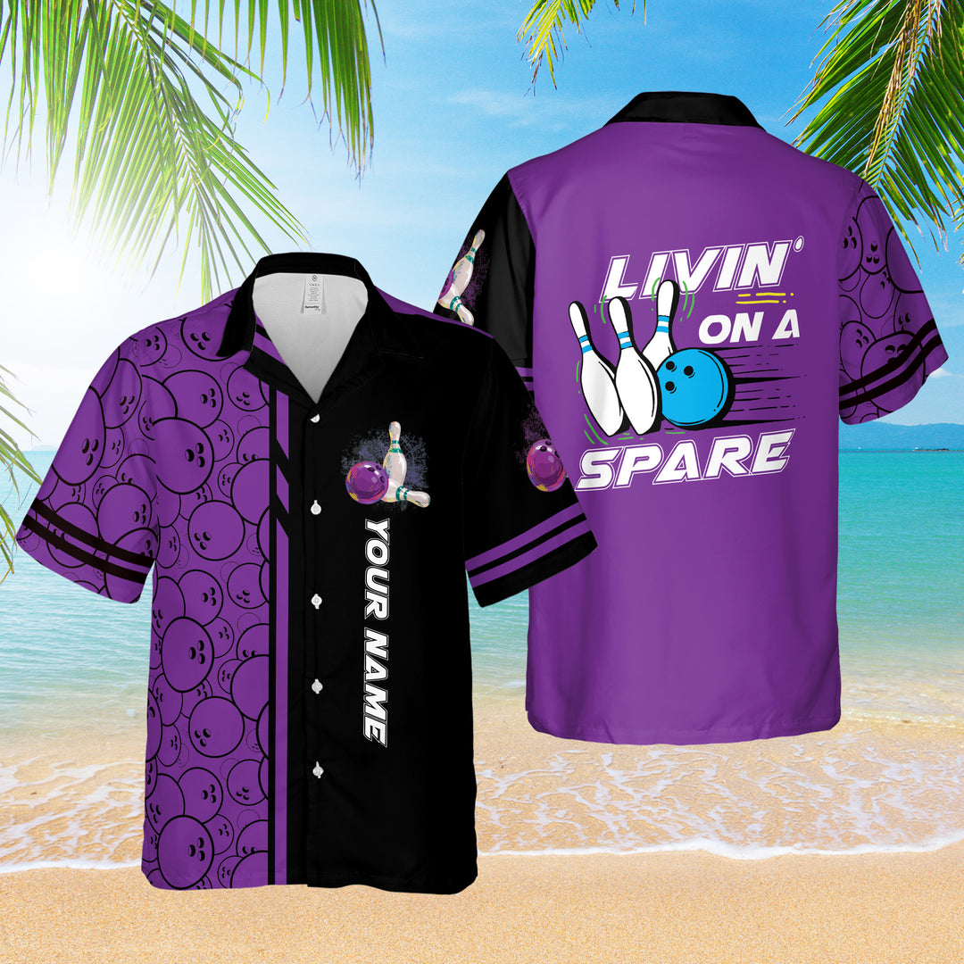 Personalized Bowling Hawaiian Shirt Living On A Spare Custom Bowling Shirt Funny Gift For Bowler