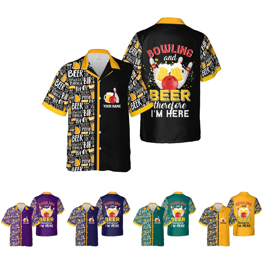 Personalized Bowling Hawaiian Shirt Custom Bowling And Beer Shirt Funny Gift For Bowler