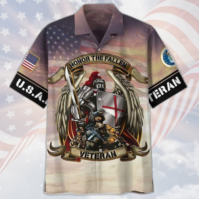 Honor The Fallen US Air Force Veteran And Knight Templar Hawaiian Shirt For Men Women