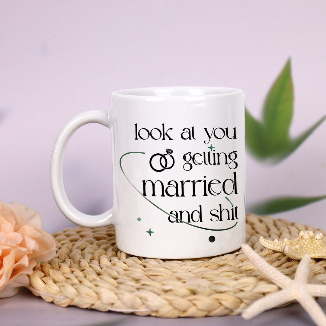 Look At You Getting Married Coffee Mug Bridal Shower Gift for Bride Groom Engagement Gift Funny Wedding Gift Best Friend Gift Ceramic Cup