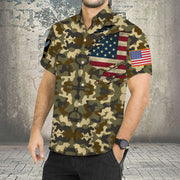 Men Army Hawaiian Shirt, US Army American Flag Shirt For Men Women