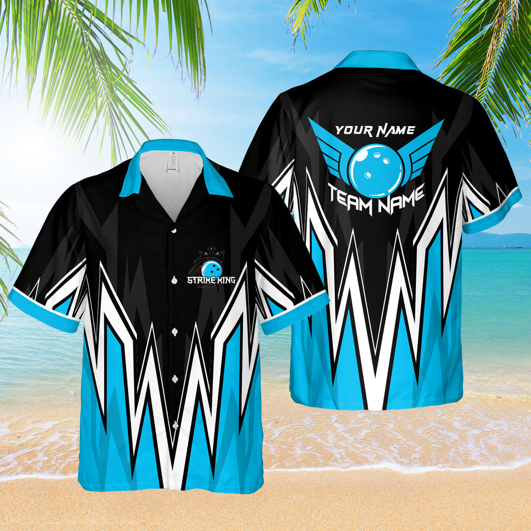 Personalized Strike King Bowling Hawaiian Shirt Custom Bowling Shirt for Team Summer Gift for Bowler Player