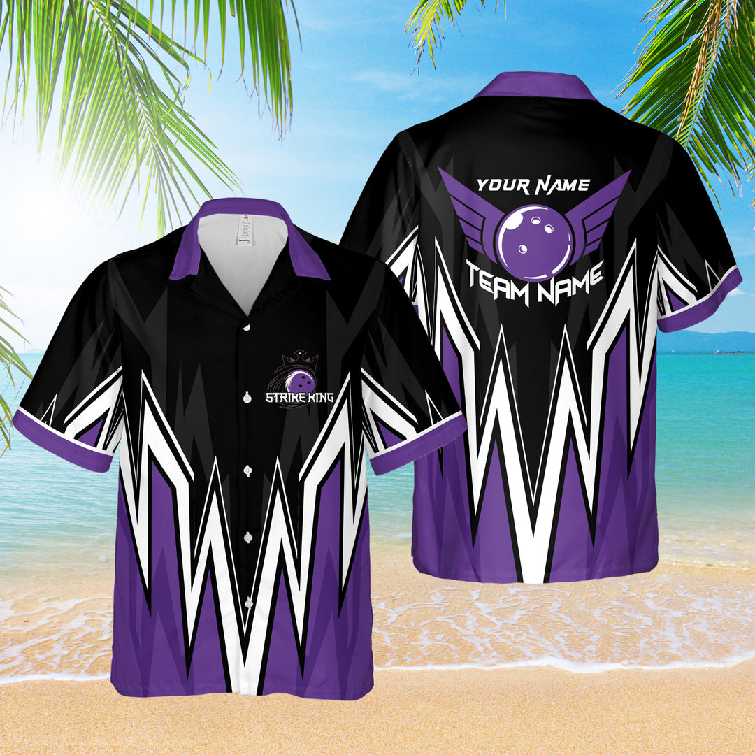 Personalized Strike King Bowling Hawaiian Shirt Custom Bowling Shirt for Team Summer Gift for Bowler Player