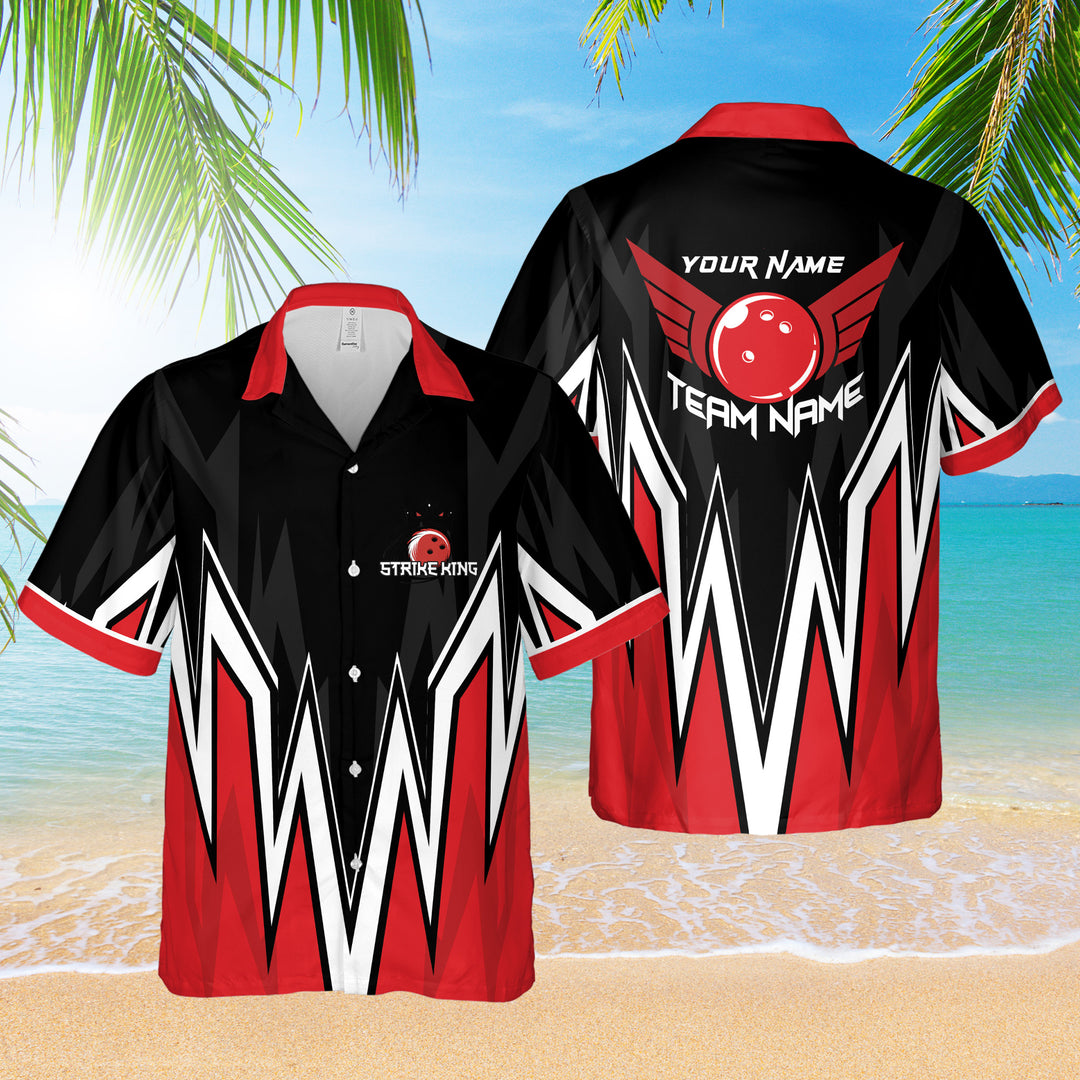 Personalized Strike King Bowling Hawaiian Shirt Custom Bowling Shirt for Team Summer Gift for Bowler Player