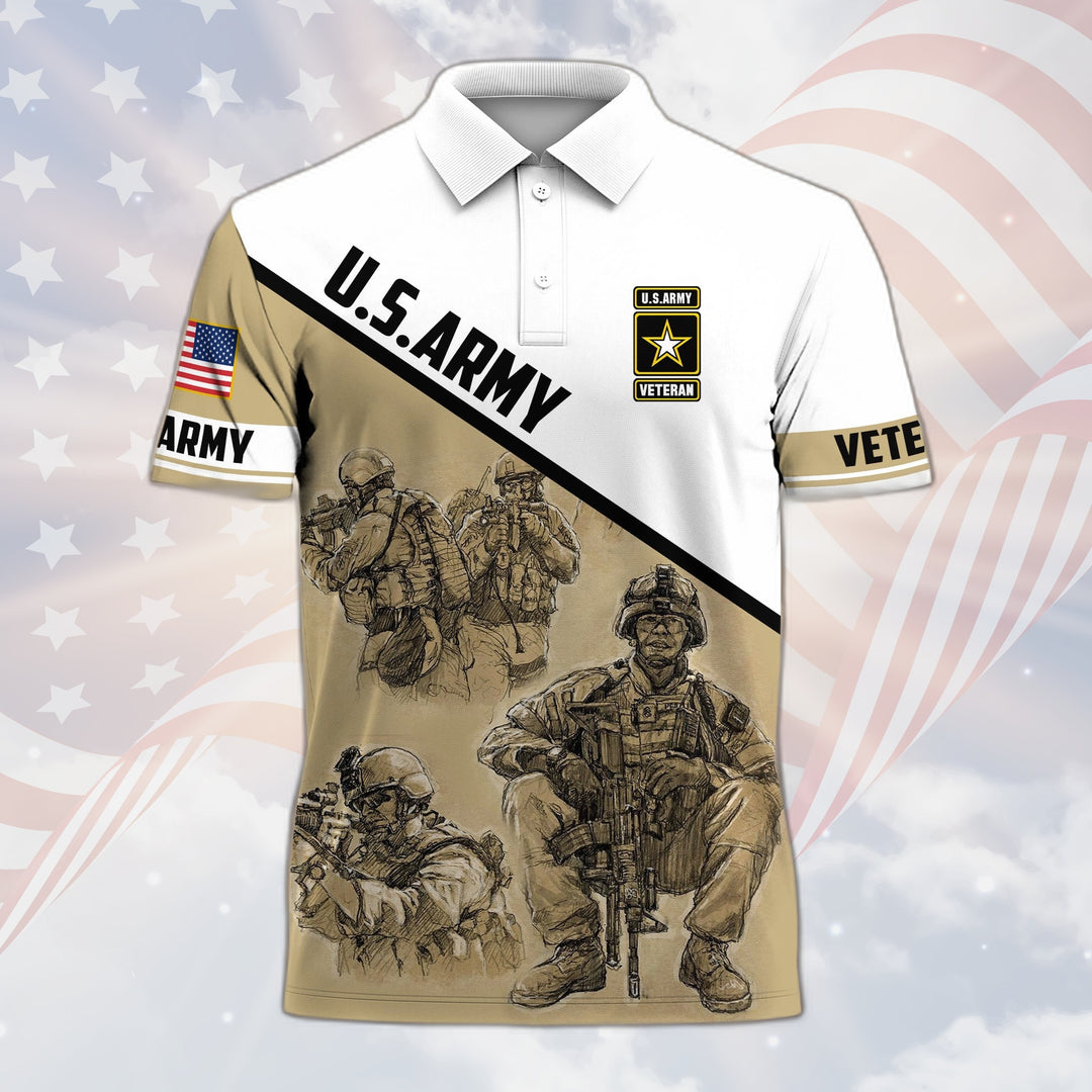 Premium U.S Multiple Service Veteran Polo Shirt, Gift For Men