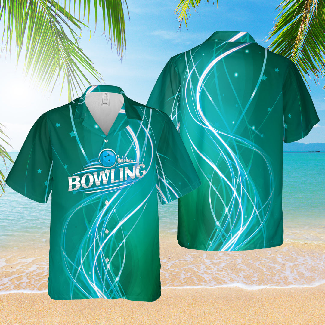 Spiral Waves Bowling Hawaiian Shirt Custom Bowling Shirt For Men Women, Bowler Player Gift