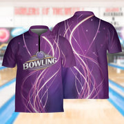 Spiral Waves Bowling Jersey Quick Zip Sash Collar Custom Bowling Shirt For Men Women