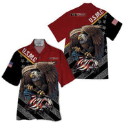 The Marine For Life USMC Veteran Background Hawaiian Shirt For Men Women