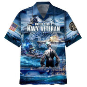 US Navy Veteran Hawaiian Shirt, Navy Military Hawaii Shirt For Men Women