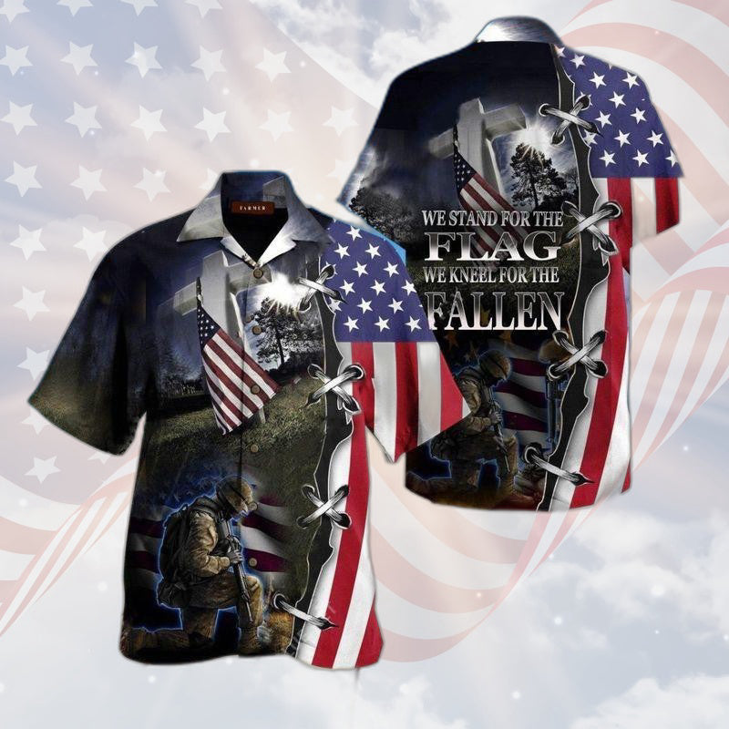 Veteran Aloha Shirt Stand For The Flag Kneel Hawaiian Shirt For Men Women