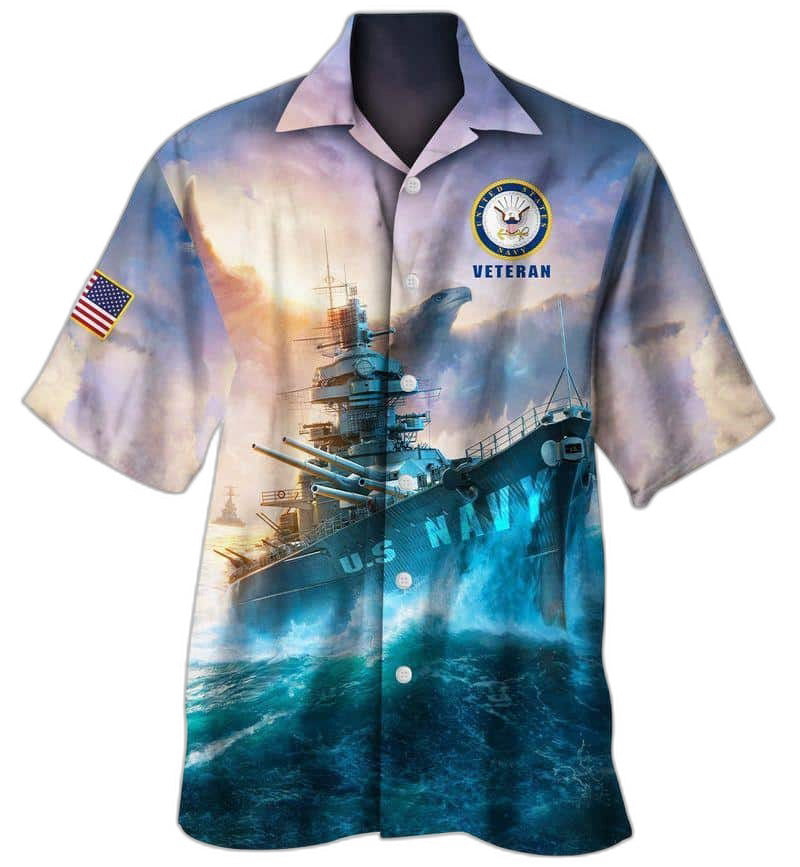 Veteran Hawaiian Shirt, US Navy Hawaiian Shirt For Men Women