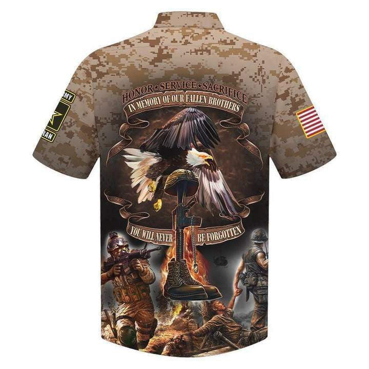 Veteran On Pixels Crazy Background Design Hawaiian Shirt For Men Women