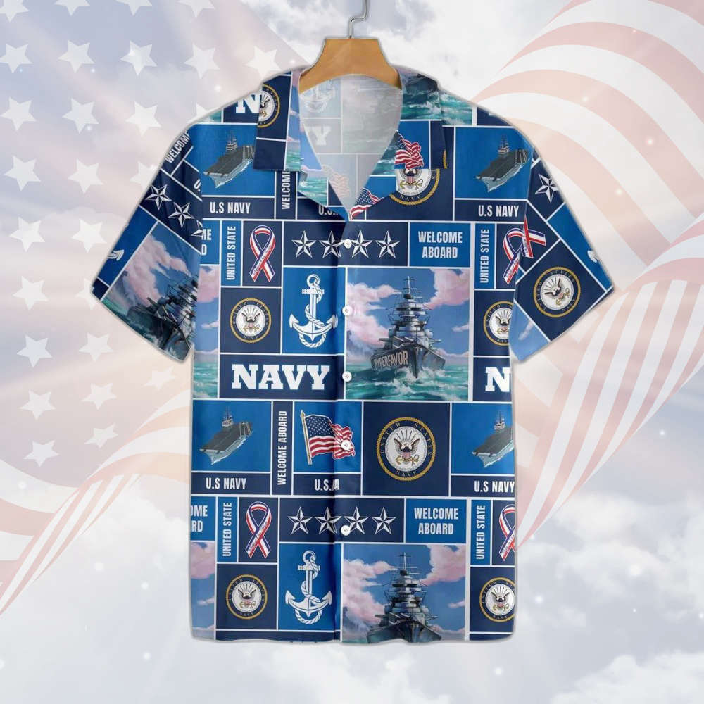 Veteran Soldier US Navy Welcome To Aboard Hawaiian Shirt For Men Women