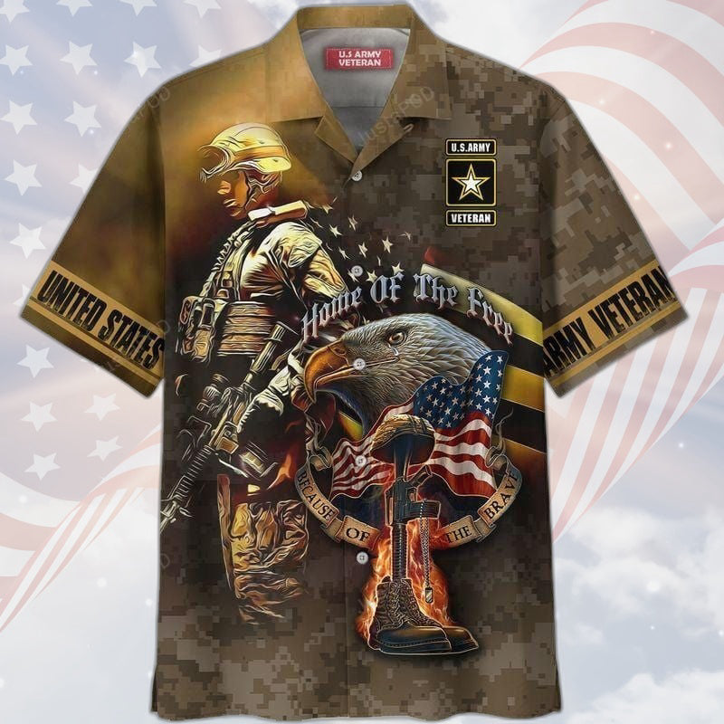 Veteran Us Army For A Hero Voluntarily Walks Into The Dangers Hawaiian Shirt For Men Women