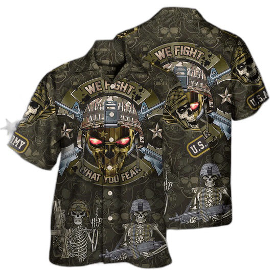 Veteran We Fight What You Fear Skull Hawaiian Shirt For Men Women